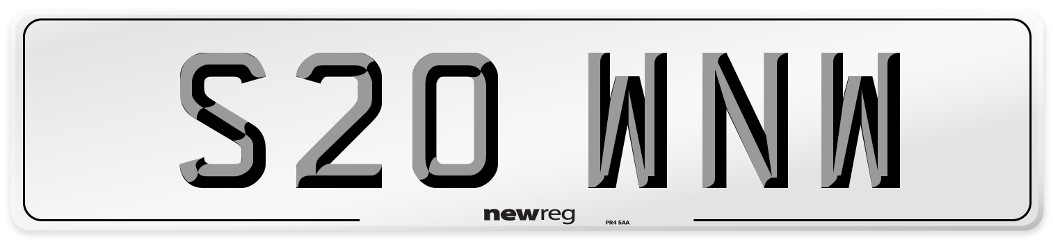 S20 WNW Number Plate from New Reg